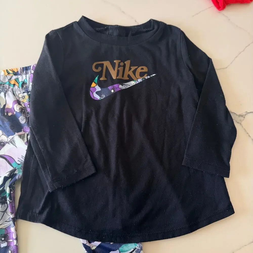 Nike Baby Girl Floral Tunic & Leggings Outfit Set - Picture 2 of 3